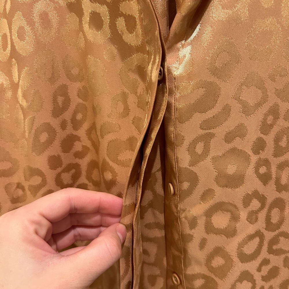 Gold Leopard Print Button Up - image 3